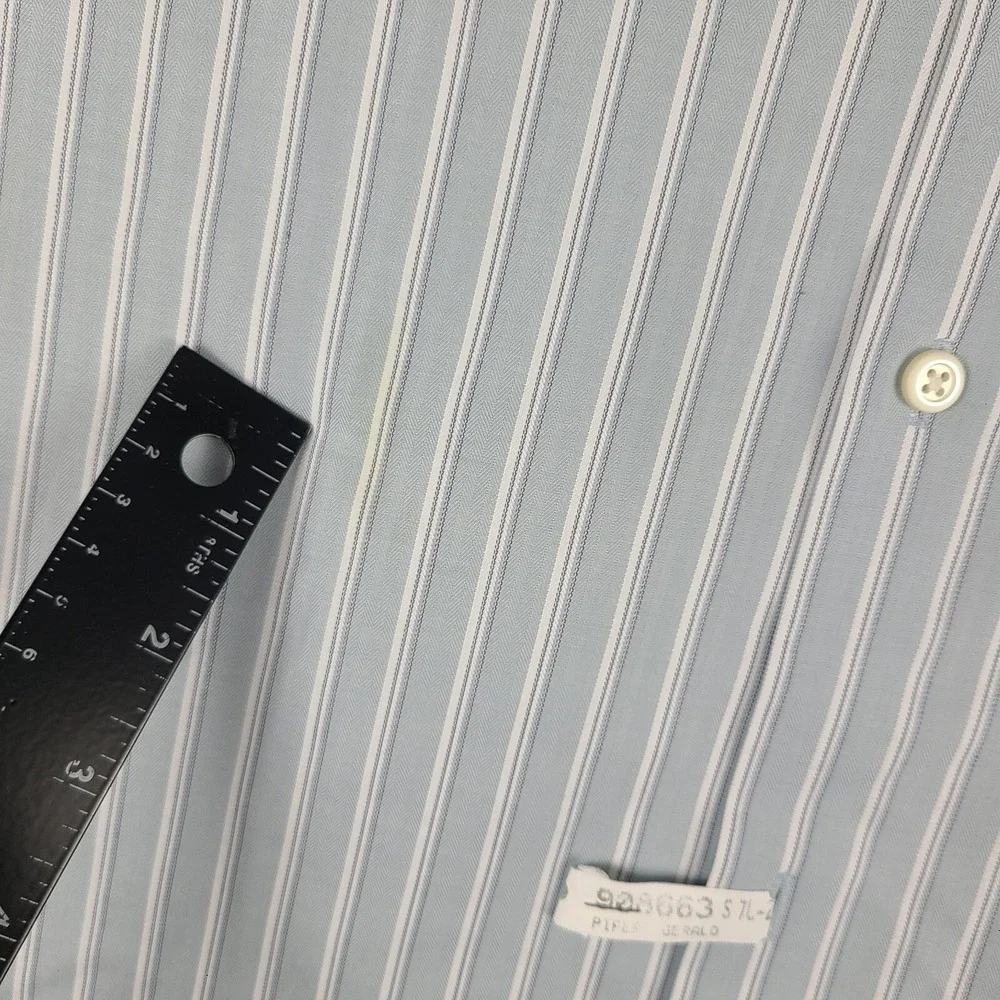 Banana Republic‎ Shirt Mens XL Blu-ish Gray Striped Non Iron Dress Button Up *